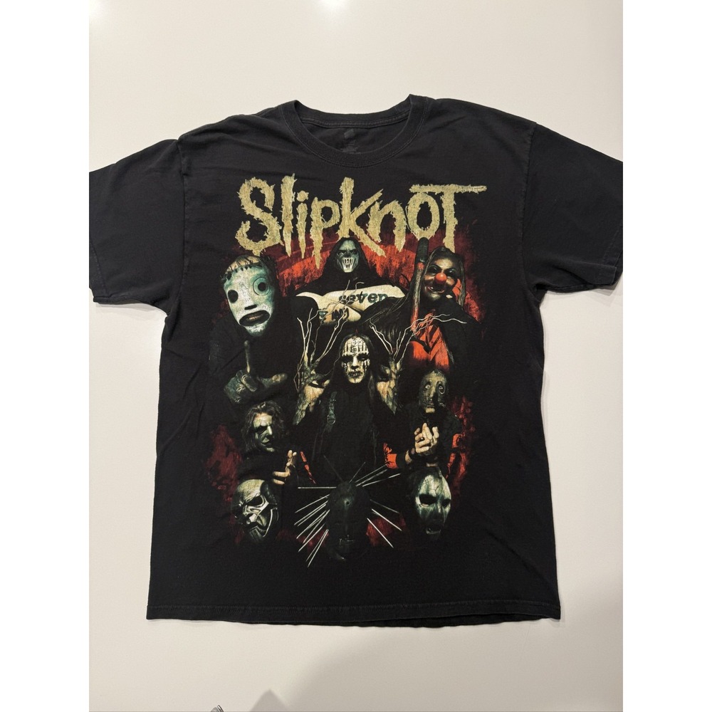 Comfort Colors Slipknot T-Shirt Men's M Black Double Sided Graphic Band Rock